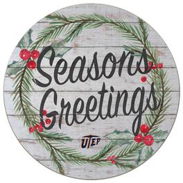 Jardine - UTEP Miners 20'' x 20'' Season's Greetings Circle - White