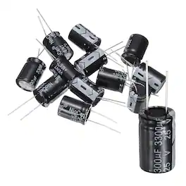 Unique Bargains - 3300uF 25V 16x21.5mm Electrolytic Capacitor, 105C High Temp Radial Leads, for TVs/LCDs/VCD, 12pcs - Black