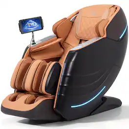 MassaMax - MD328 OTA Update Massage Chair,Full Body Zero Gravity, APP Control ,Heat & Foot rollers Massage - Brown