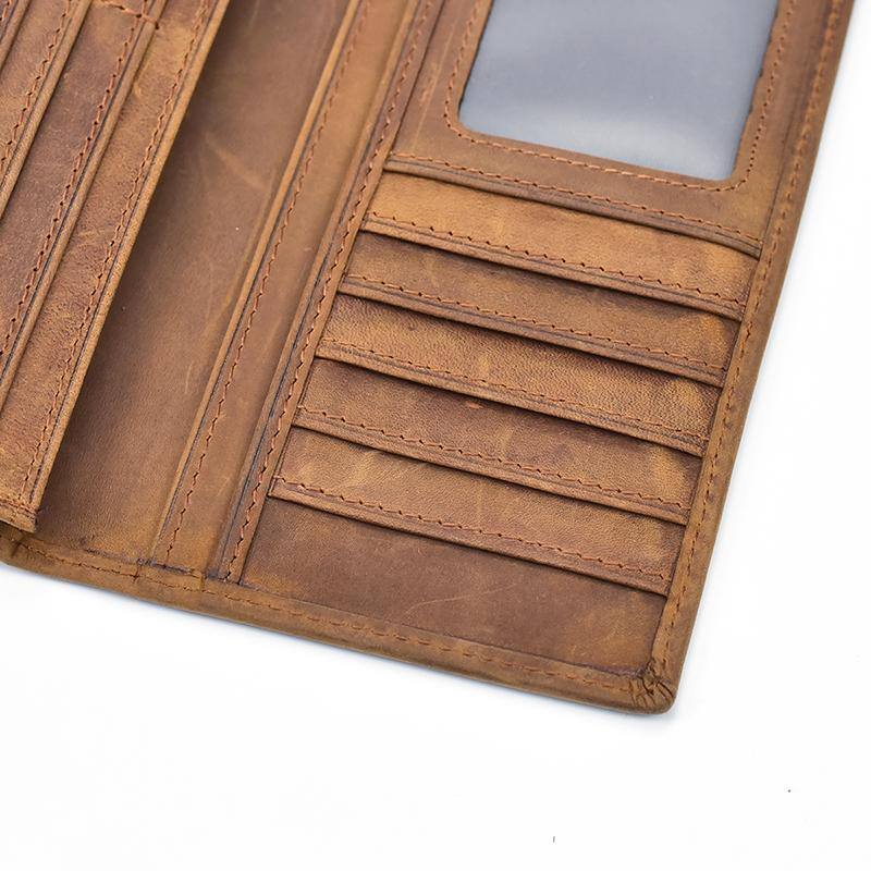 Alt View 2. Steel Horse Leather - The Pathfinder Bifold Wallet | Genuine Leather Pocket Book - Brown.