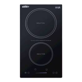 SUMMIT - 12" Wide 115V 2-Zone Induction Cooktop, Cord Included - Black
