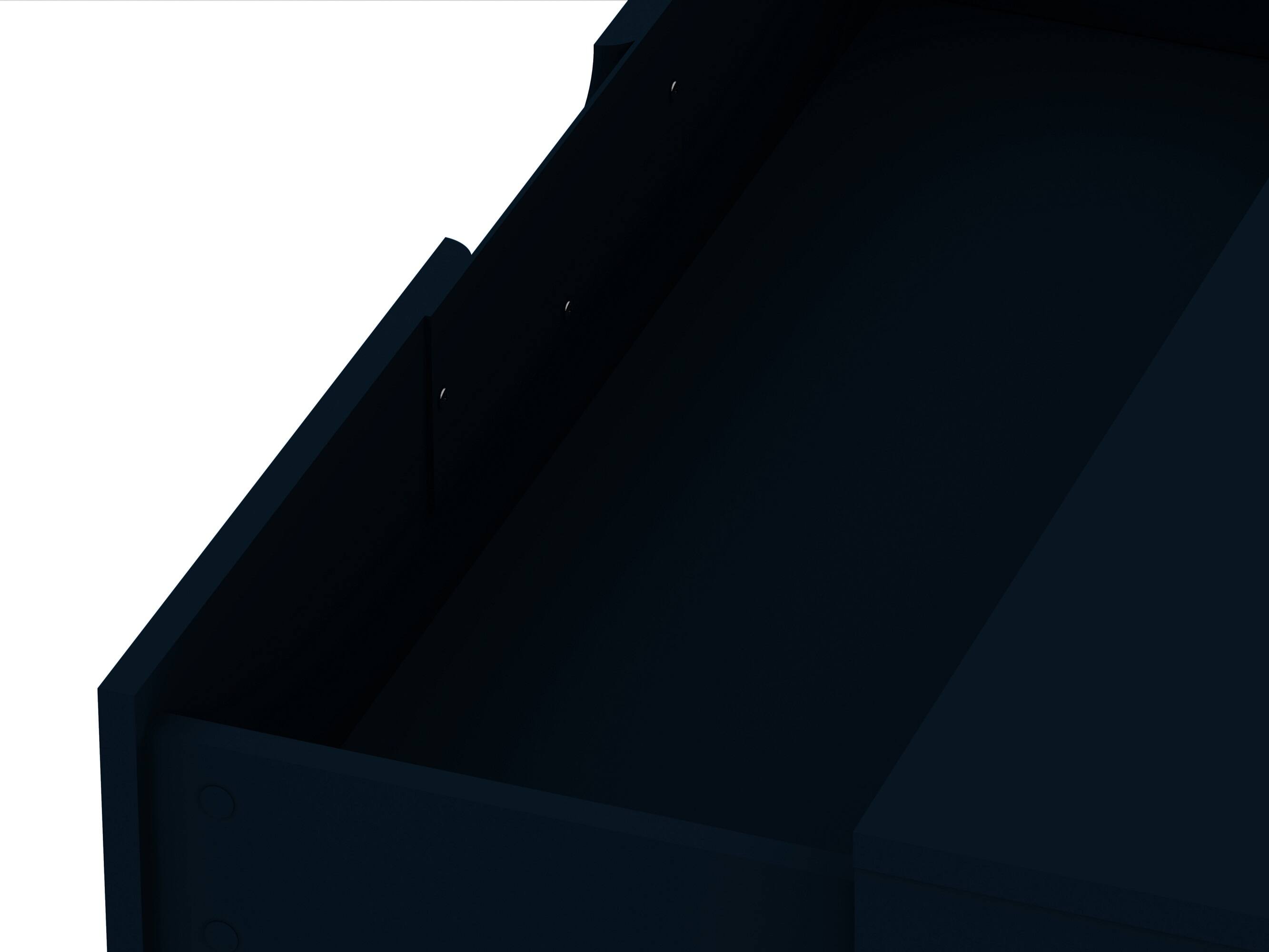 Angle. Forest'nSky - Dark Blue Wood 3 drawer 35.24 in. Wide Chest of Drawers for Living Room - Dark Blue.