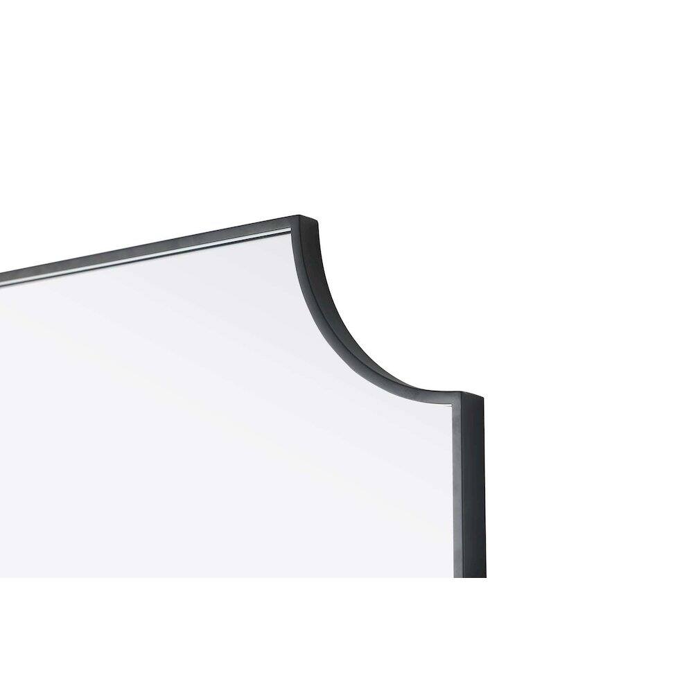 Left. Elegant Kitchen and Bath - Notched Metal Mirror 27x36 inch in Black - Black.