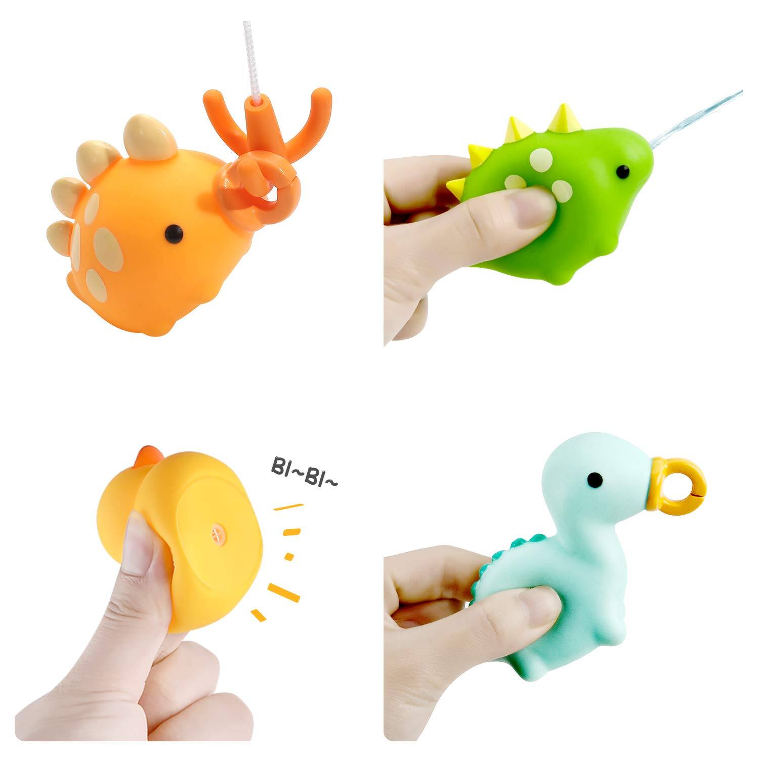 Alt View 1. CUTE STONE - 33 PCS Bath Toys for Toddlers, Bathtub Toy Set with Shower, Marble Run, Fishing Game, Floating Dinosaur & Duck Water Toy.