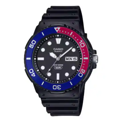 50 I CASIO QUARTZ 10 MON 5 - 40 I WR100M WA 30 I 20