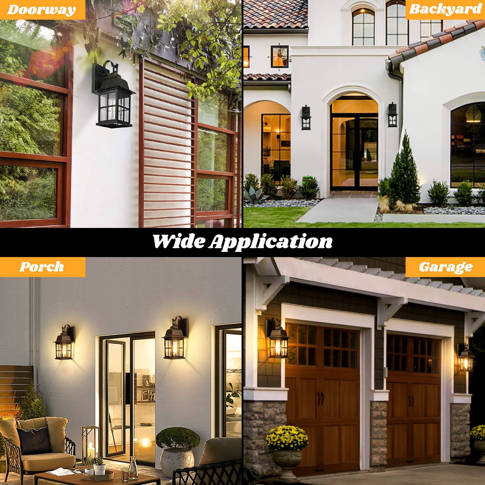 Doorway  
Backyard  
Porch  
Garage  

Wide Application