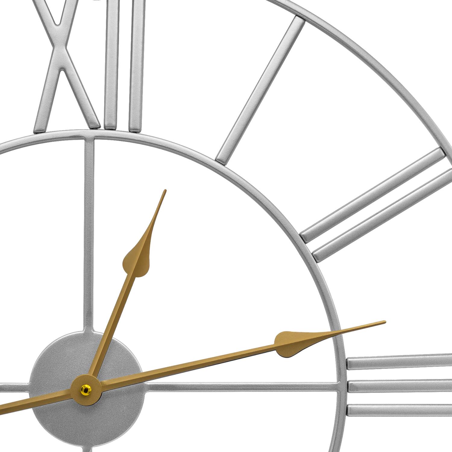 Alt View 4. Sorbus - Sorbus Large Wall Clock for Living Room Decor – Easy to Hang 24-Inch Big Wall Clock – Metal Wall Art – Analog Wall Clock - Silver.