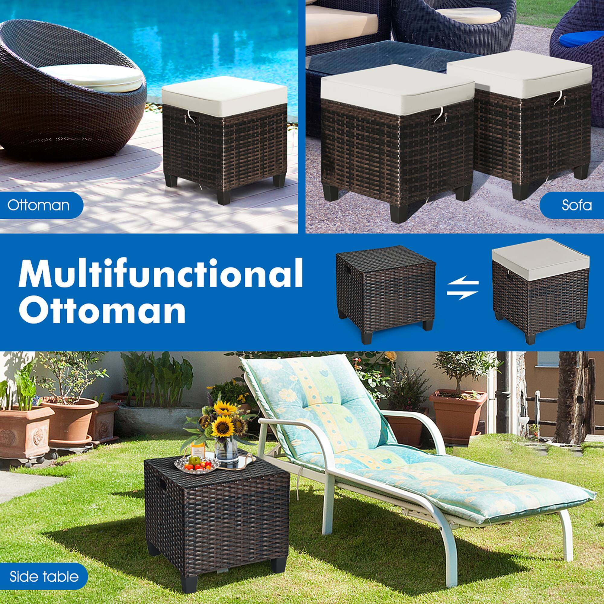 Multifunctional Ottoman Sofa Side Table