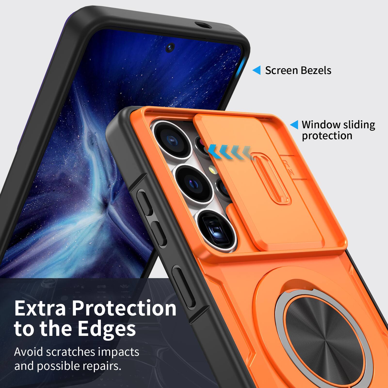 Screen Bezels  
Window sliding protection  
Extra Protection to the Edges  
Avoid scratches, impacts and possible repairs.
