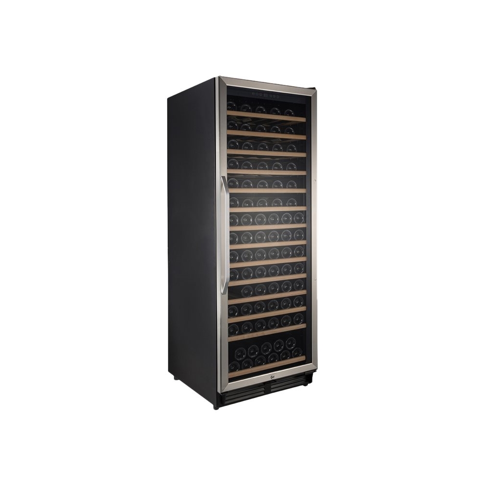 Left View: Dacor - Heritage 46-Bottle Built-In Dual Zone Wine Cooler - Stainless steel and glass