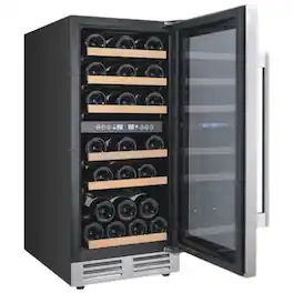 Avanti - Designer Series 28-Bottle Dual Zone Wine Cooler - Stainless Steel