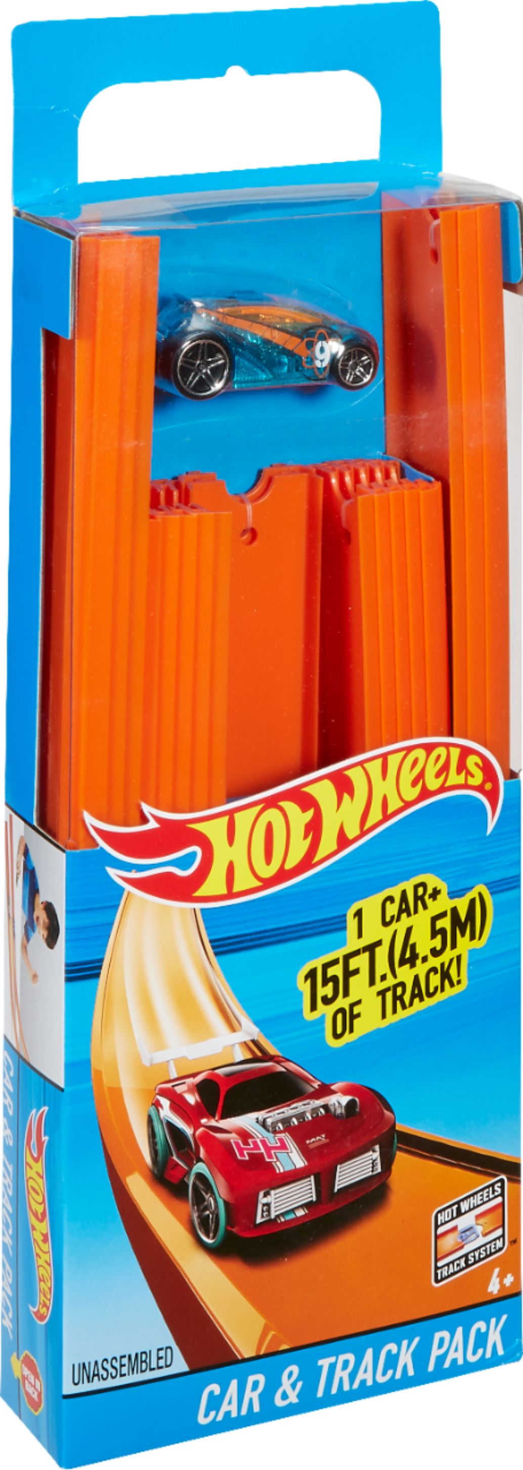 hot wheels track builder straight track with car