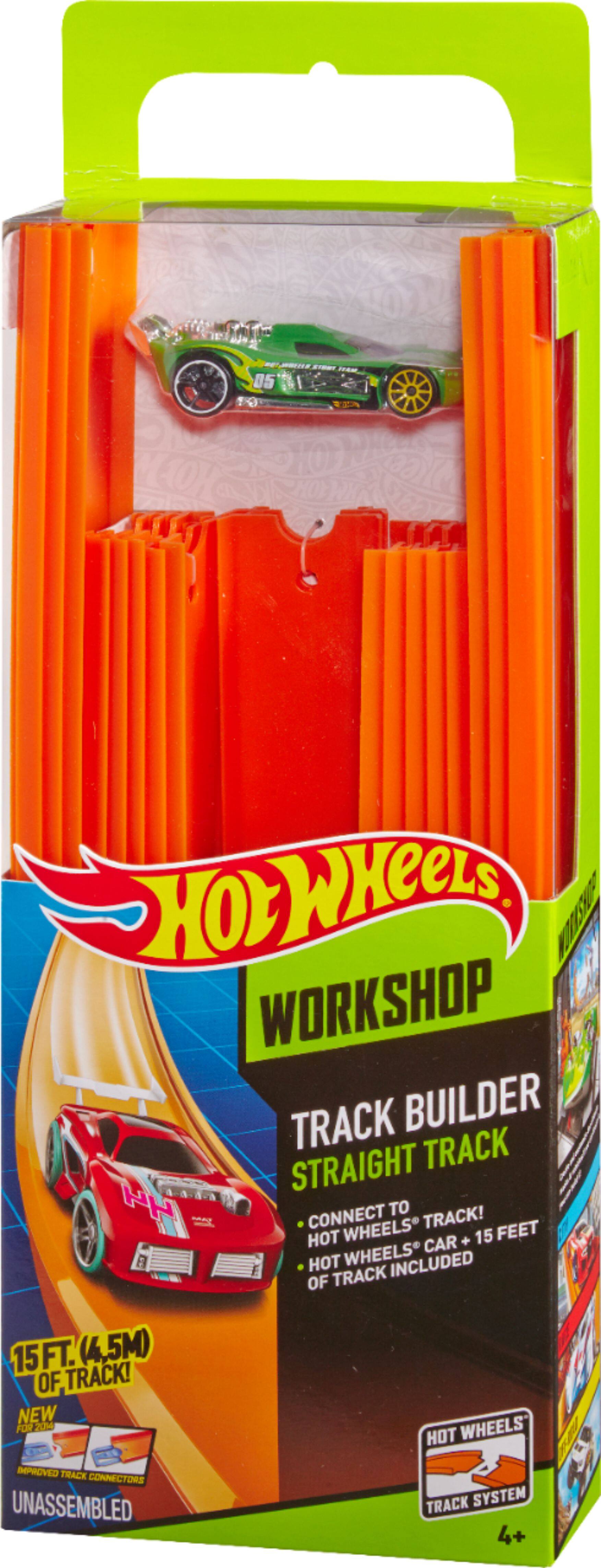Left. Hot Wheels - Hot Wheels Track Builder Straight Track with Car - Orange/Blue.