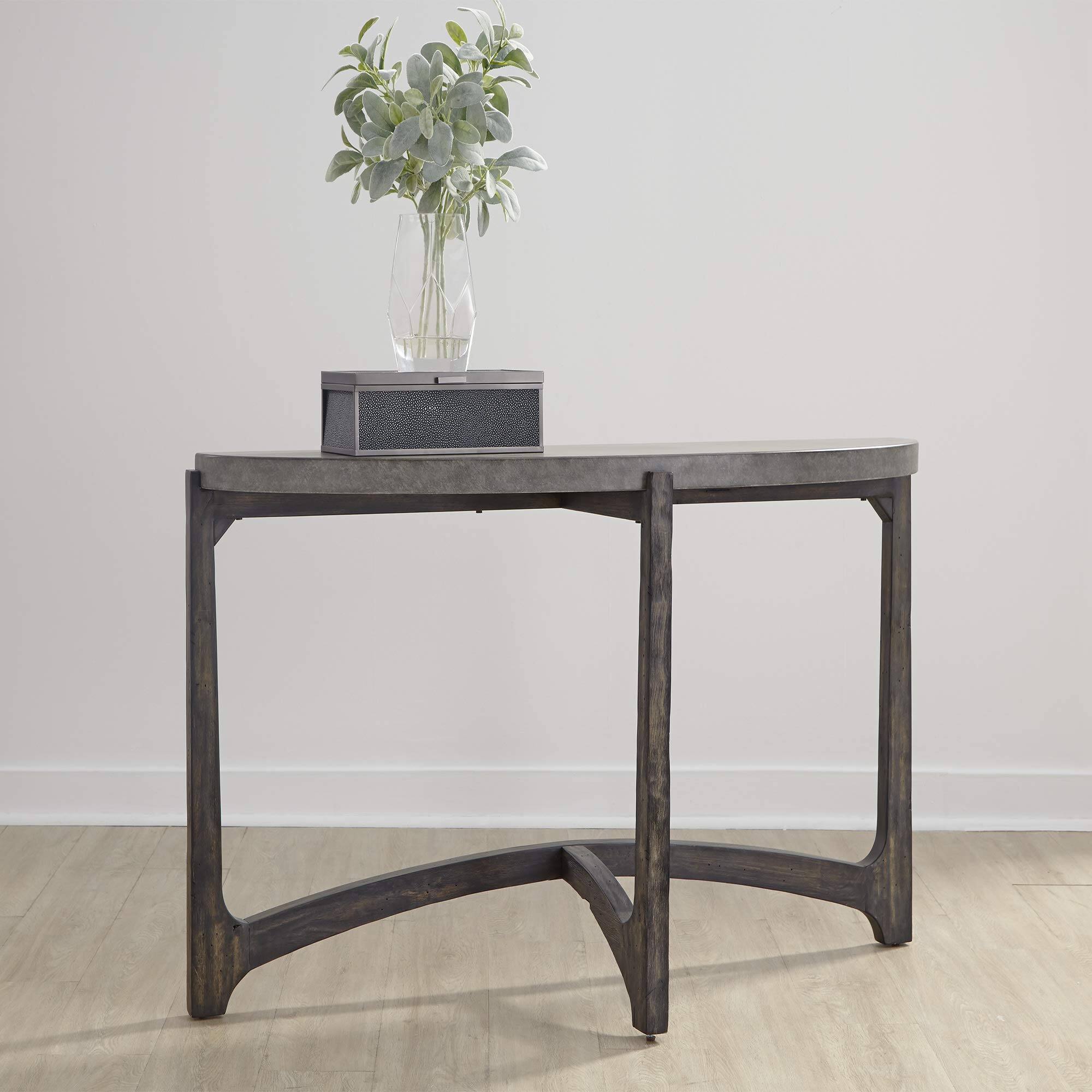 Angle. Liberty Furniture Industries - Cascade Cascade sofa table in Wirebrush Rustic Brown - Brown.
