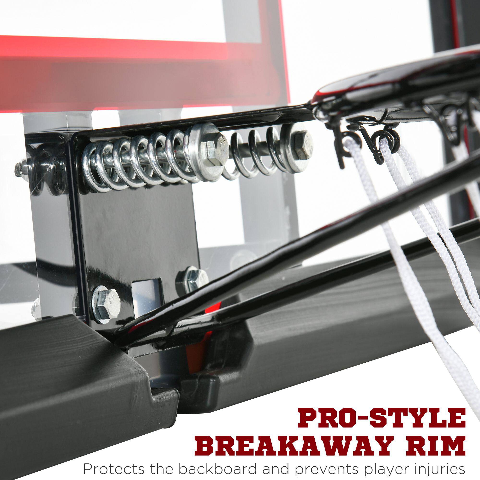 PRO-STYLE BREAKAWAY RIM

Protects the backboard and prevents player injuries.