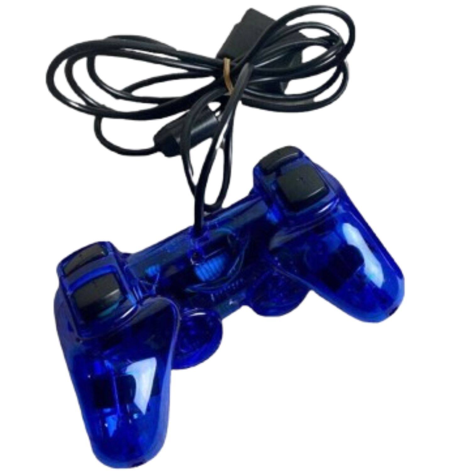 Angle. Home Collection - 2-Pack Wired Vibration Game Controller for Sony PlayStation 2 – Dual Shock Joystick Joypad - Black.