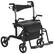 Front. VEVOR - 2 in 1 Rollator Walker & Transport Chair for Seniors, Folding Rolling Walker Wheelchair Combo & Footrests - Black.