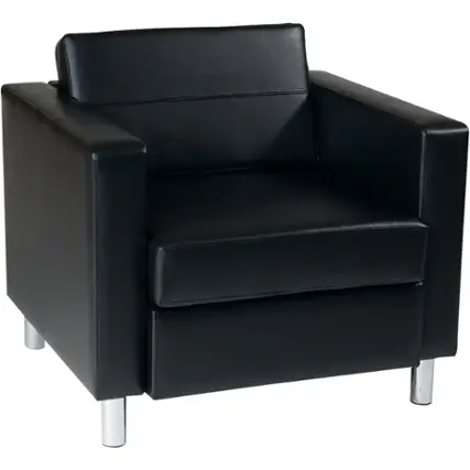 Front. WorkSmart - Pacific Contemporary Armchair - Black.