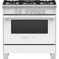 Fisher & Paykel - 4.9 Cu. Ft. Freestanding Gas Convection Range - White - Front_Zoom