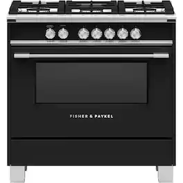 Fisher & Paykel - 4.9 Cu. Ft. Freestanding Gas Convection Range - Black