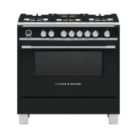 Fisher & Paykel - 4.9 Cu. Ft. Self-Cleaning Freestanding Dual Fuel Convection Range - Stainless Steel/Black Glass - Front_Zoom