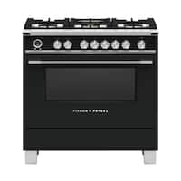 Fisher & Paykel - 4.9 Cu. Ft. Self-Cleaning Freestanding Dual Fuel Convection Range - Stainless Steel/Black Glass - Front_Zoom