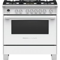 Fisher & Paykel - 4.9 Cu. Ft. Self-Cleaning Freestanding Dual Fuel Convection Range - White - Front_Zoom