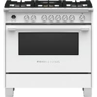 Fisher & Paykel - 4.9 Cu. Ft. Self-Cleaning Freestanding Dual Fuel Convection Range - White - Front_Zoom