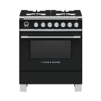 Fisher & Paykel - 3.5 Cu. Ft. Self-Cleaning Freestanding Dual Fuel Convection Range - Black - Front_Zoom