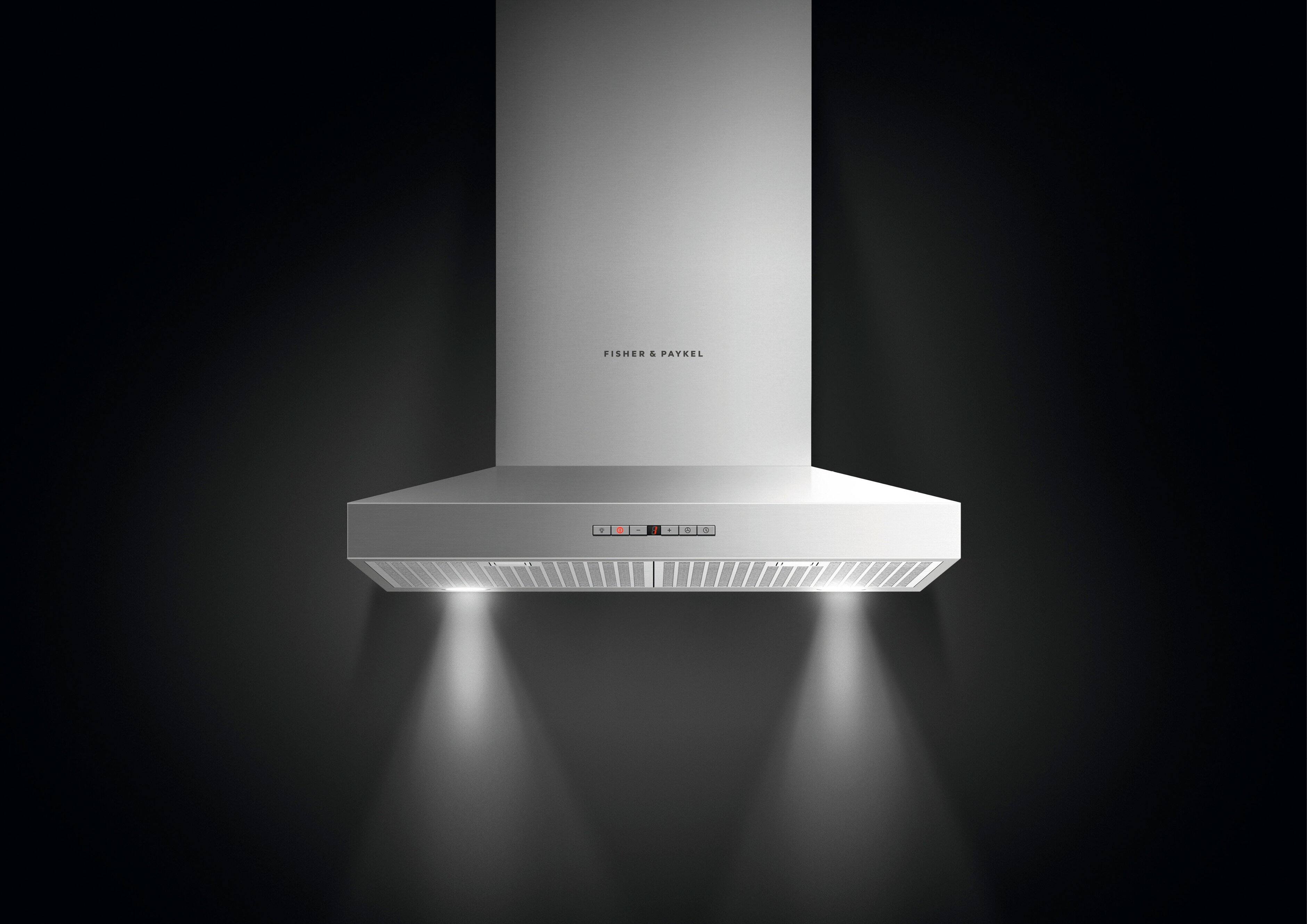 Alt View 14. Fisher & Paykel - 24" Convertible Range Hood - Stainless steel.