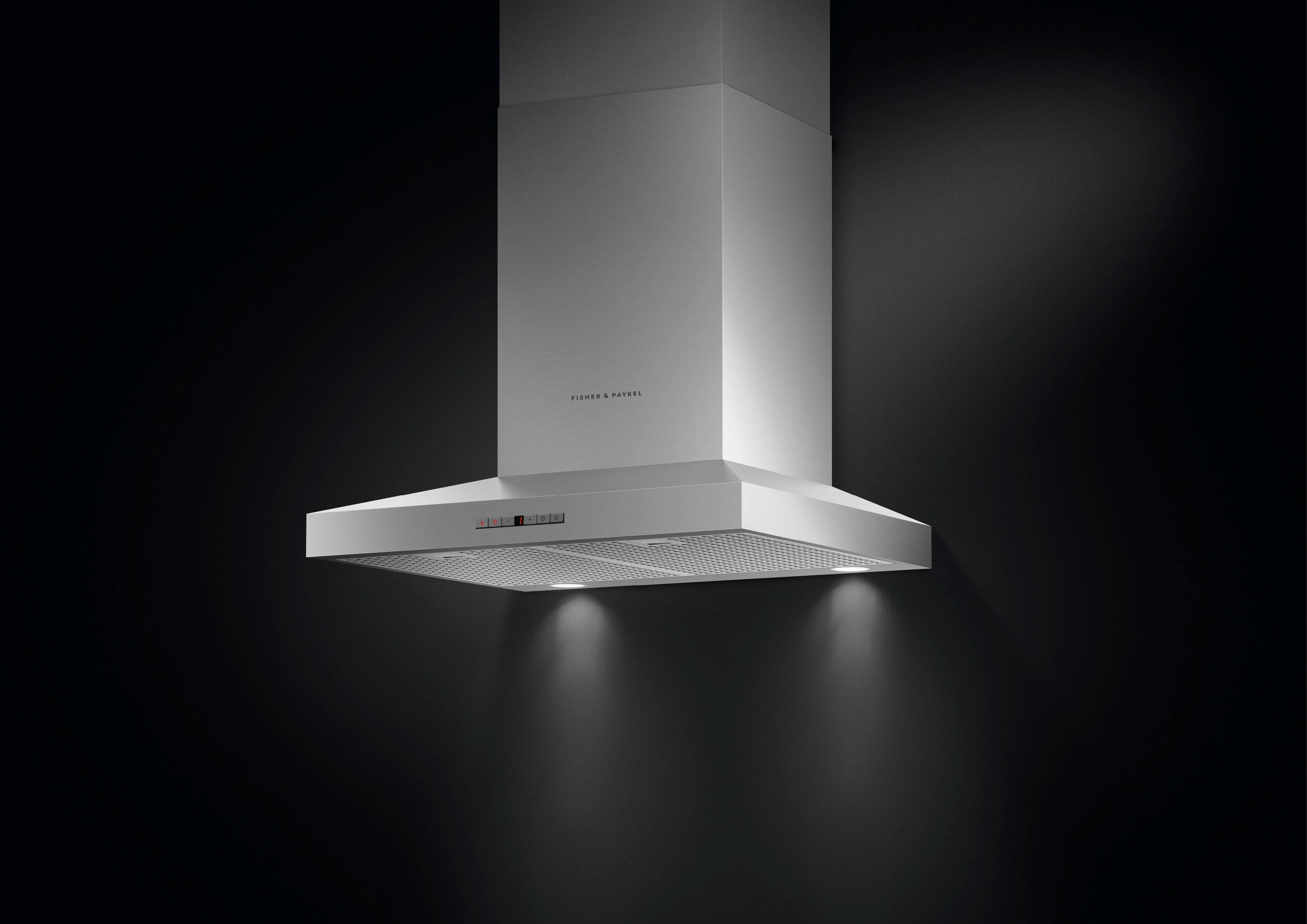 Alt View 15. Fisher & Paykel - 24" Convertible Range Hood - Stainless steel.