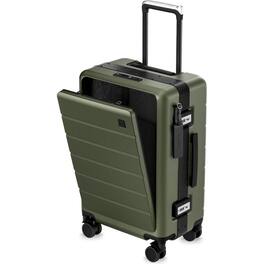 LUGGEX - 21" Zipperless Carry On Front Laptop TSA Lock Spinner Suitcase 38L for Business Travel - ZX-Pro - Green