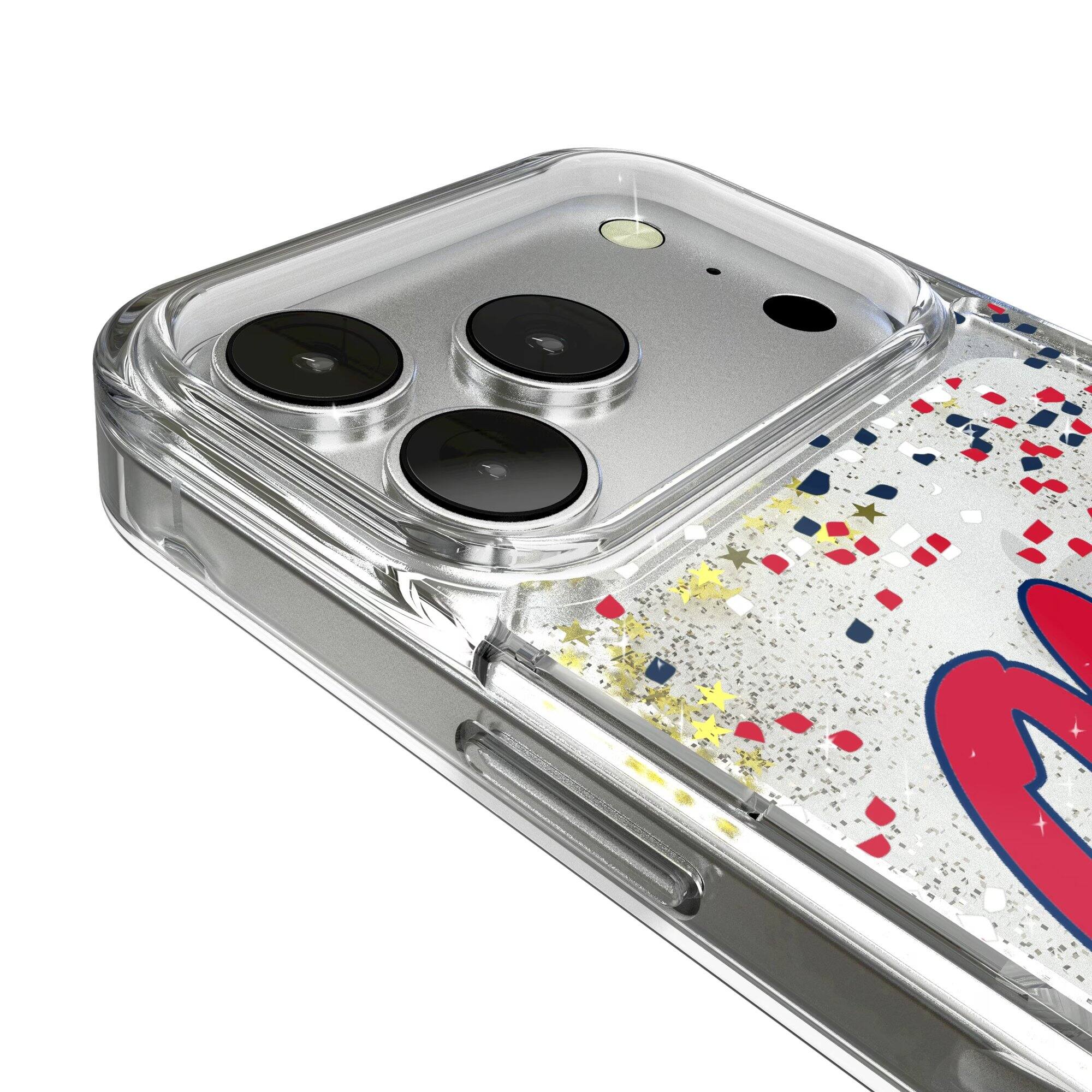 Alt View 2. Keyscaper - Ole Miss Rebels iPhone Glitter Confetti Design Case - 14 - Multicolor.