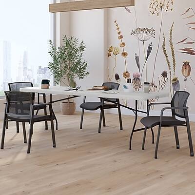 Alt View 5. Staples - Staples 8' x 30" Heavy Duty Plastic Folding Table, White Granite (79233/54273) - White Granite.