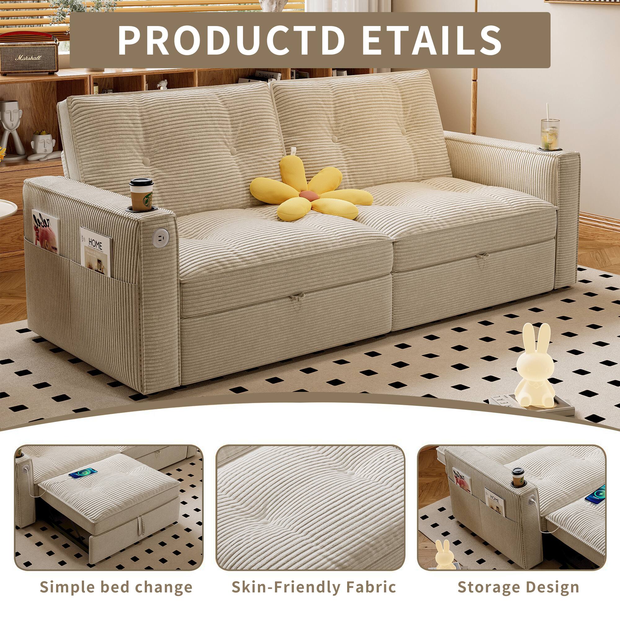 PRODUCT DETAILS

Simple bed change  
Skin-Friendly Fabric  
Storage Design