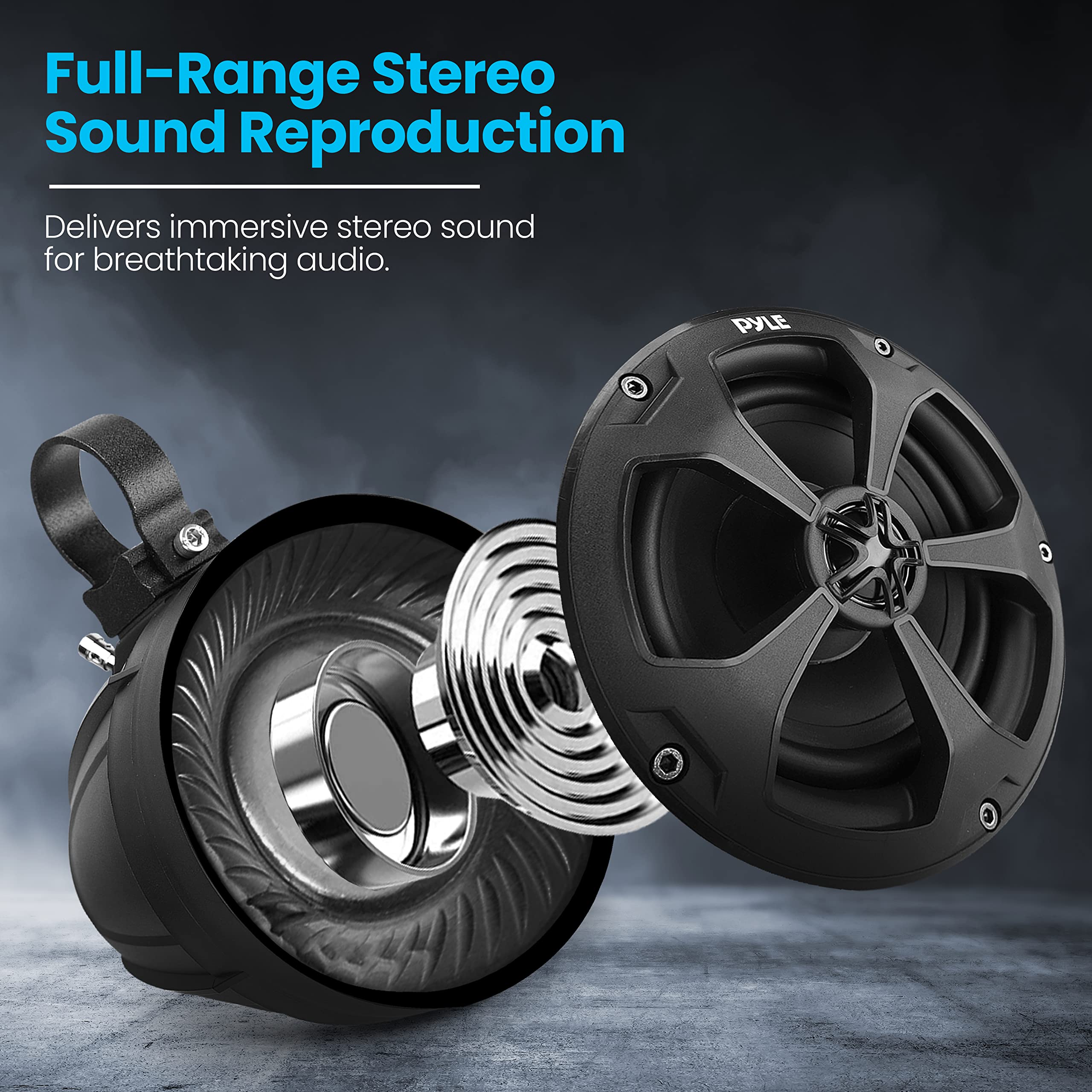 Full-Range Stereo Sound Reproduction  
Delivers immersive stereo sound for breathtaking audio.