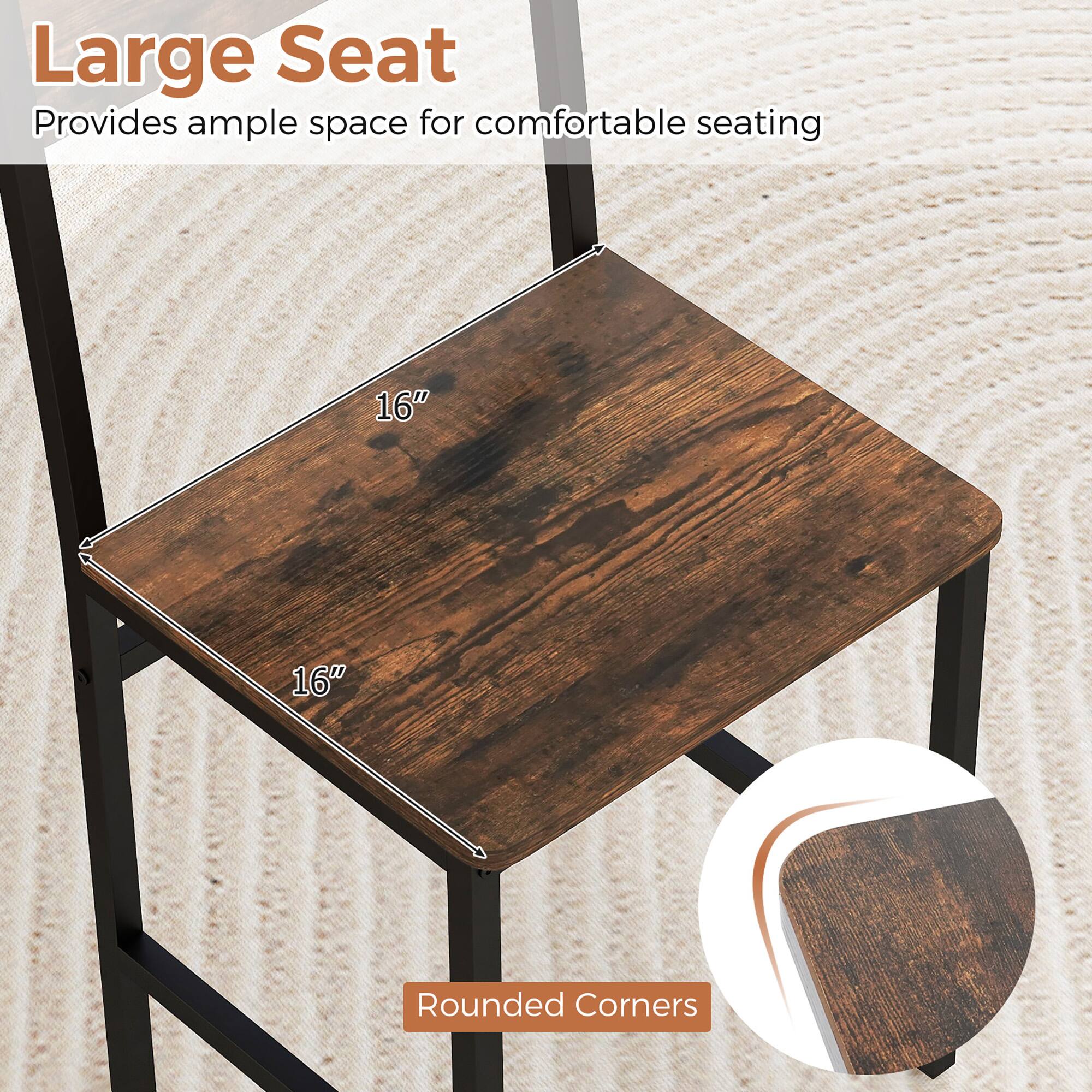 Large Seat  
Provides ample space for comfortable seating  

16"  
16"  

Rounded Corners