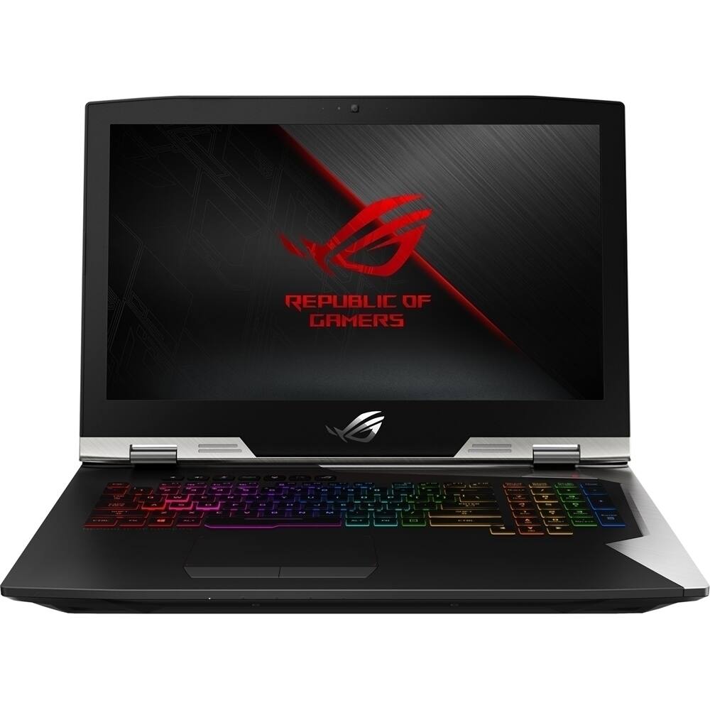 Front. ASUS - ROG G703GS 17.3" Gaming Laptop - Intel Core i7 - 16GB Memory - NVIDIA GeForce GTX 1070 - 1TB Hybrid Hard Drive - Silver.