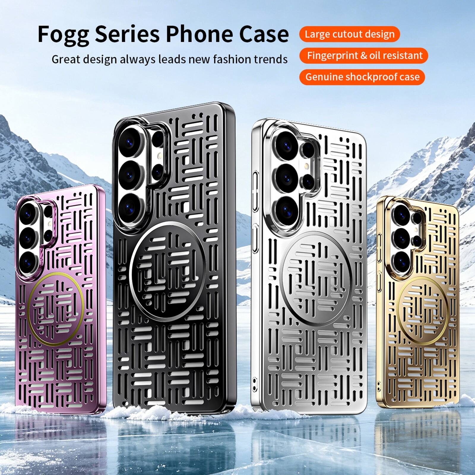 Fogg Series Phone Case  
Great design always leads new fashion trends  
Large cutout design  
Fingerprint & oil resistant  
Genuine shockproof case