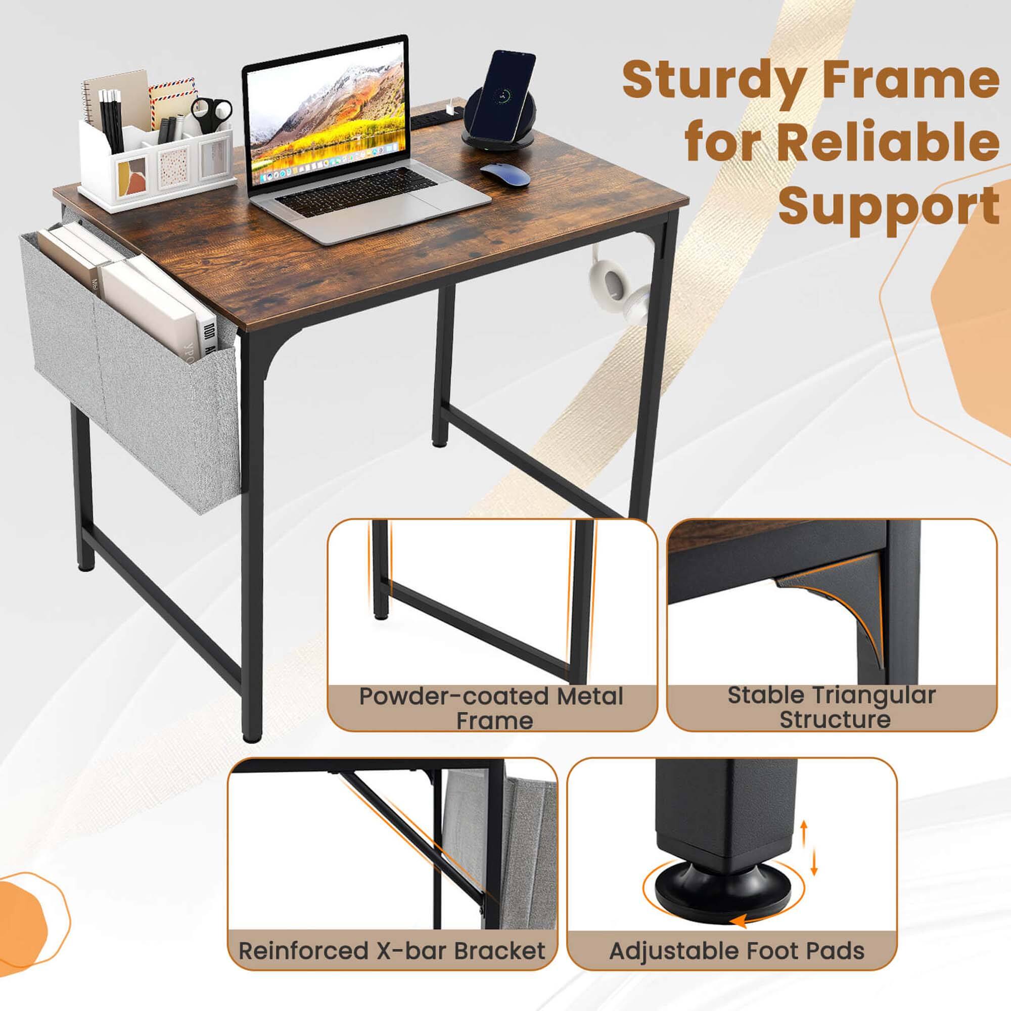 Sturdy Frame for Reliable Support

- Powder-coated Metal Frame
- Stable Triangular Structure
- Reinforced X-bar Bracket
- Adjustable Foot Pads