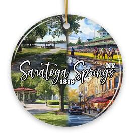OrnamentallyYou - Saratoga Springs Christmas Ornament, New York Spa City and Health Resort Souvenir Ver 2 - Multi-colored