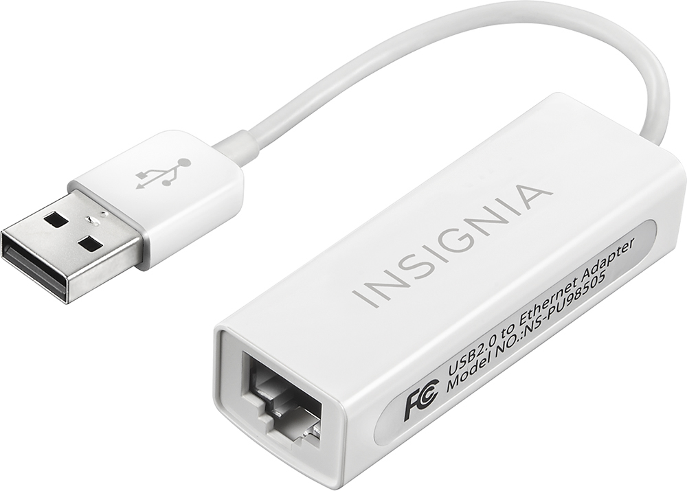 Insignia™ USB 2.0-to-Ethernet Adapter White NS-PU98505 - Best Buy