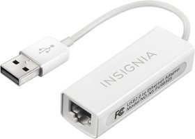 Insignia™ - USB 2.0-to-Ethernet Adapter - White - Front_Zoom