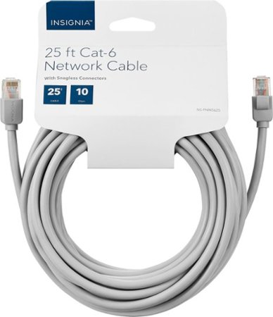 Insignia™ - 25 foot Cat-6 Ethernet Cable - Gray
