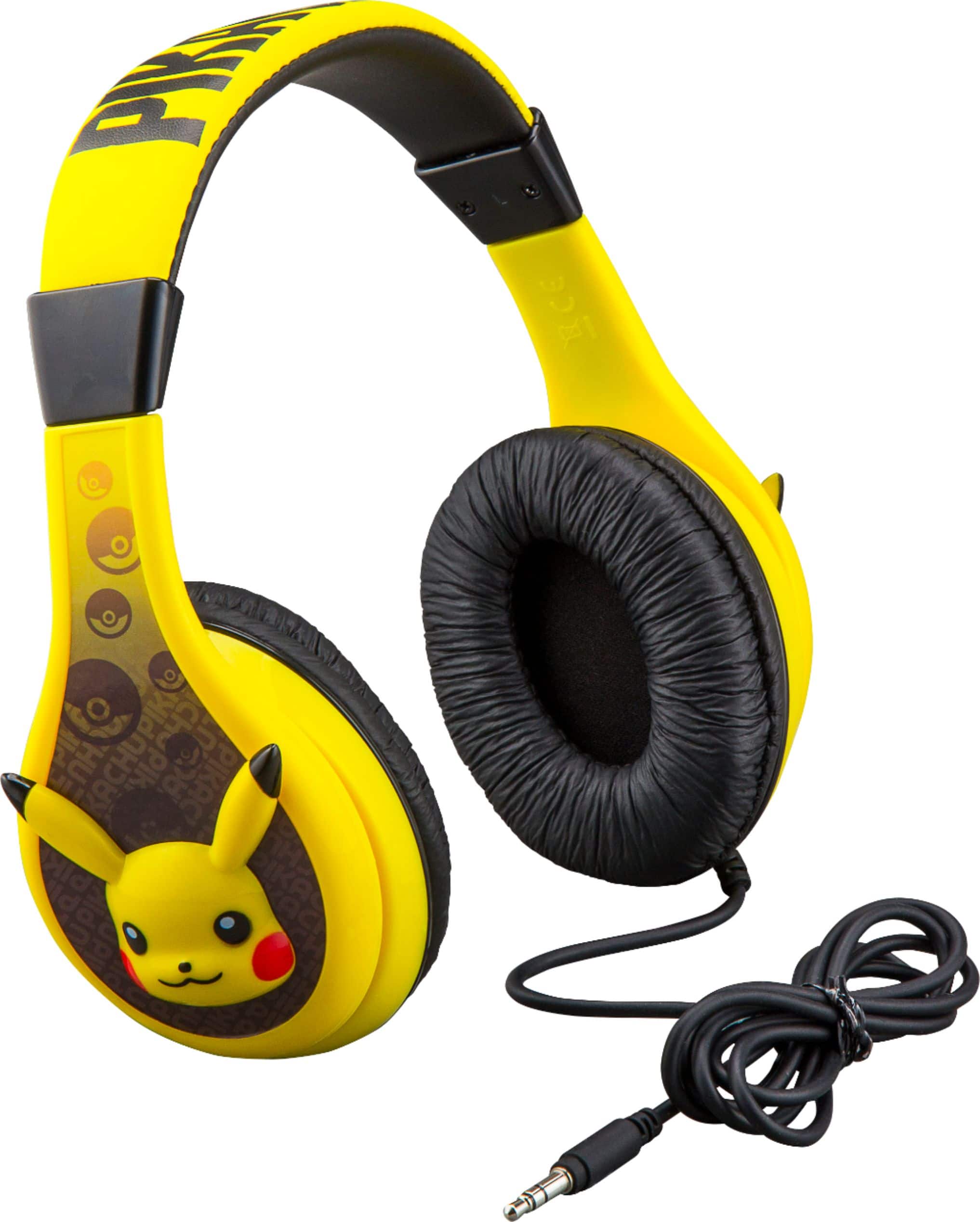 Angle. eKids - Pikachu Pokemon Wired Over-the-Ear Headphones - Yellow/Black.