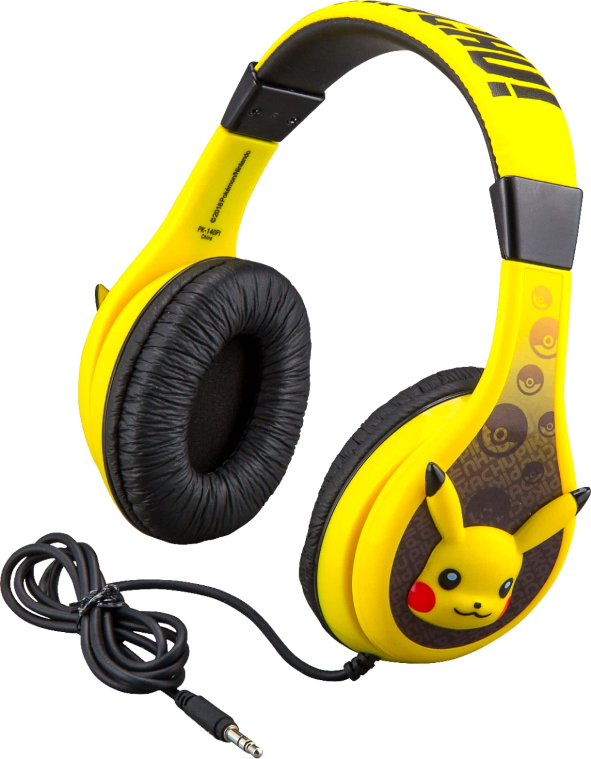 Left. eKids - Pikachu Pokemon Wired Over-the-Ear Headphones - Yellow/Black.