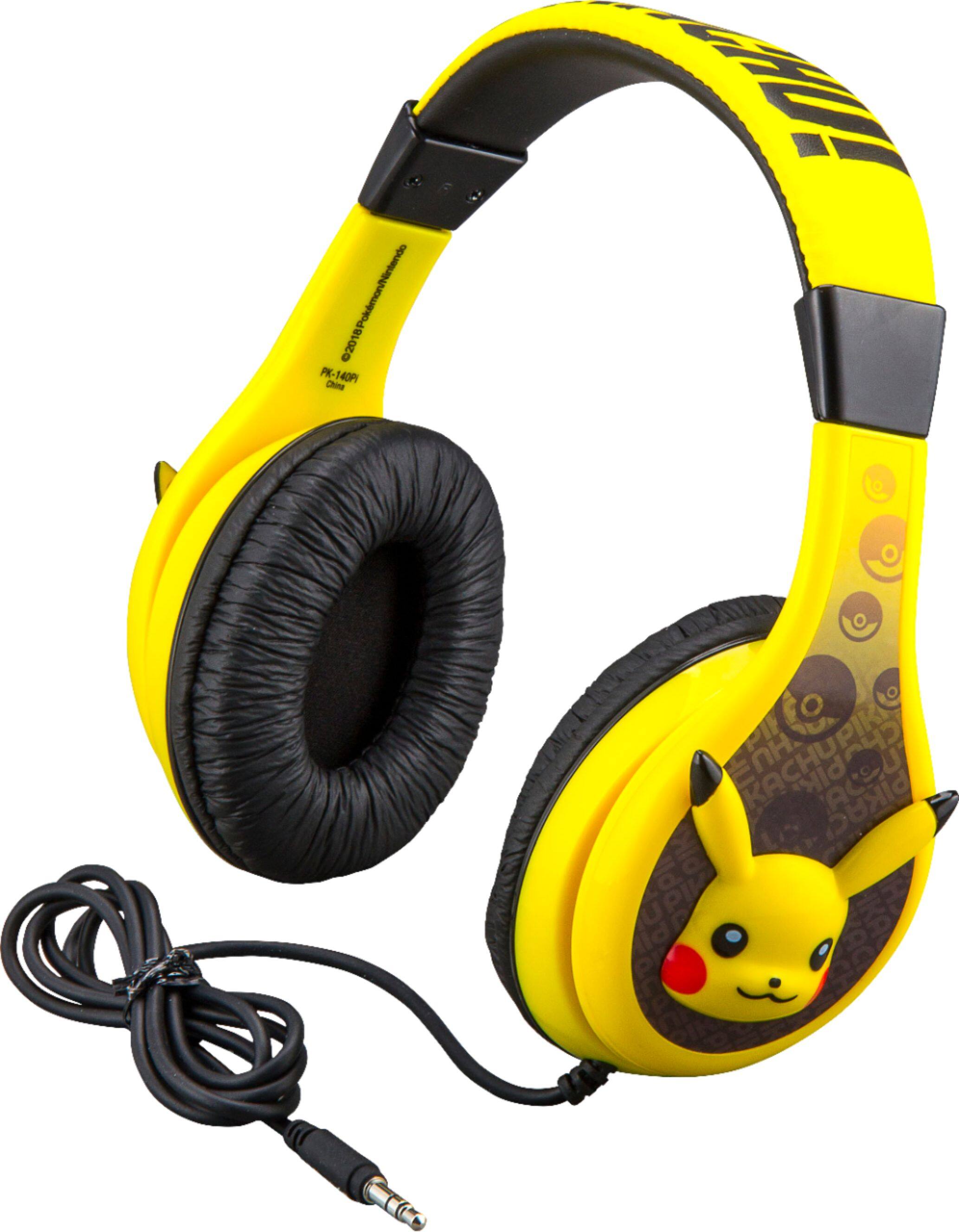 Left. eKids - Pikachu Pokemon Wired Over-the-Ear Headphones - Yellow/Black.