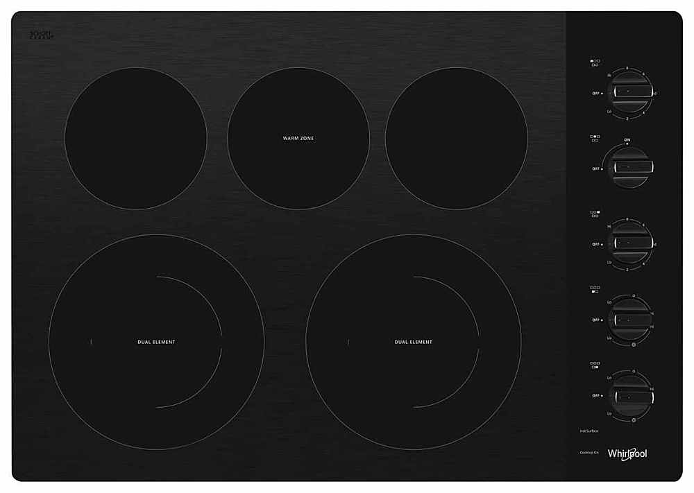 WCE77US0HB Whirlpool 30-inch Electric Ceramic Glass Cooktop with