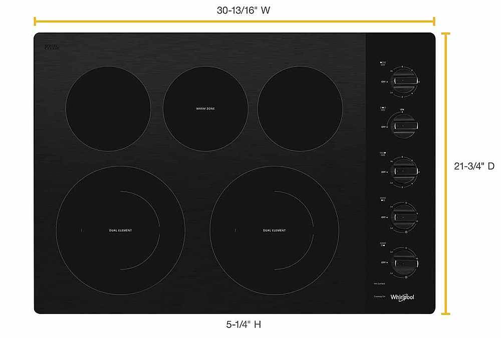 Alt View 11. Whirlpool - 30" Electric Cooktop - Black.