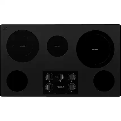 Front. Whirlpool - 36" Electric Cooktop - Black.